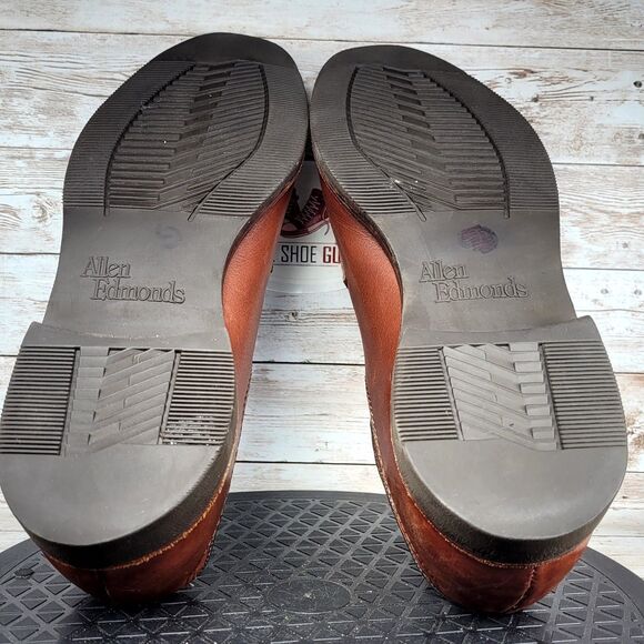 Allen Edmonds Men's Size 9 STOCKBRIDGE Brown Leather Lace Up Derby Shoes - Picture 13 of 16